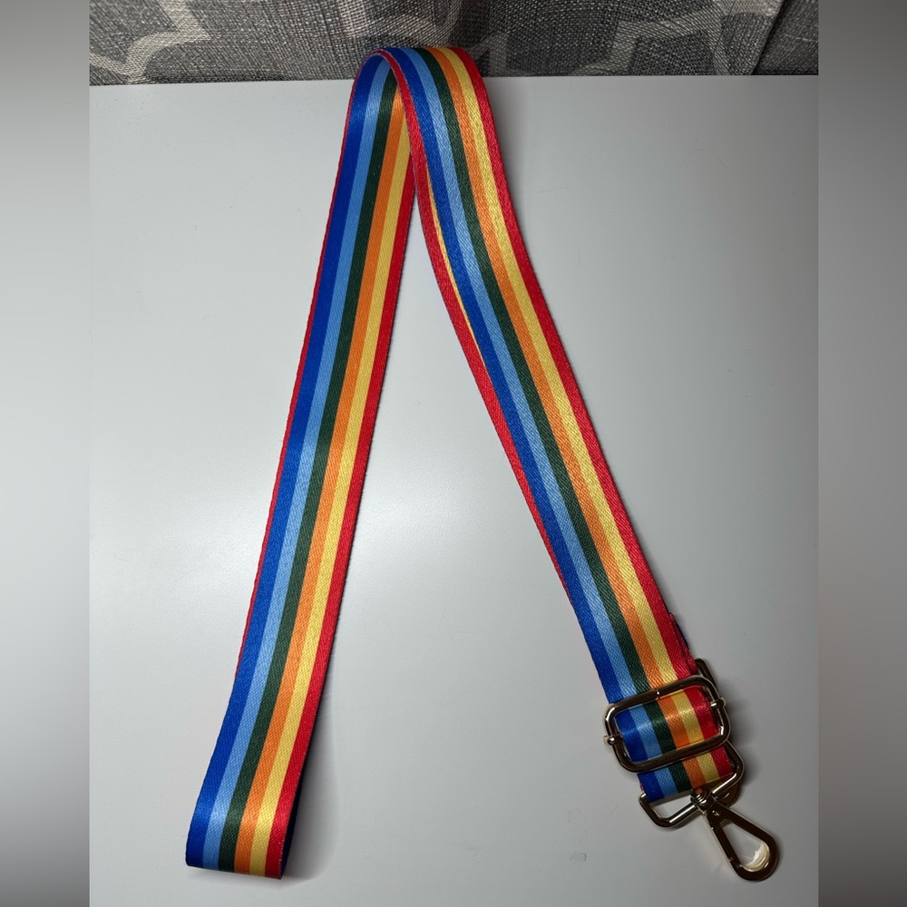 COLORFUL RAINBOW STRIPE GUITAR STRAP FOR CROSSBODY HANDBAG WEAR